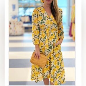 Trovata Ainsley Dress, yellow garland. Size Large